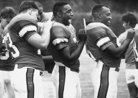 A different look at media day at Oklahoma State University. Taken in the mid-1980s.