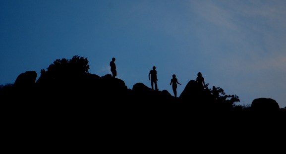 Students at the Oklahoma Summer Arts Institute explore Quartz Mountain.